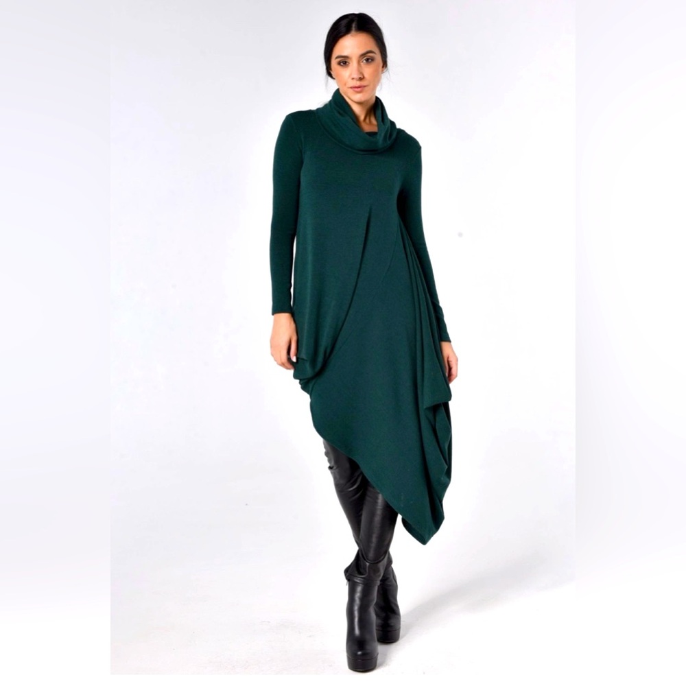 Asymmetrical turtleneck tunic/dress